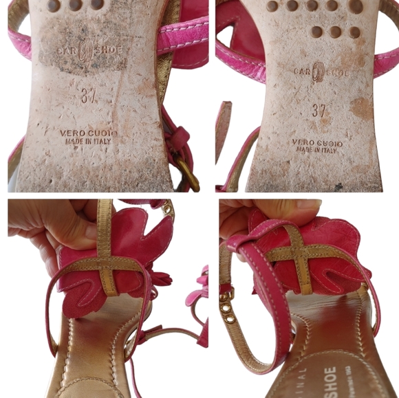 The Original Car Shoe by Prada Pink Floral Leather Sandals - Picture 4 of 12